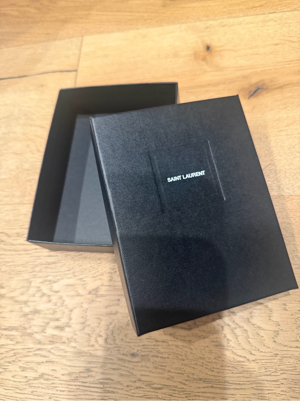 Saint Laurent Black Logo Gift Box with Textured Finish